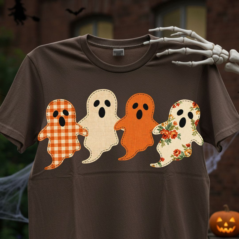 Cute Fabric Ghosts Clipart PNG Bundle Vintage Halloween PNG Spooky Season Sublimation Cottagecore G 0