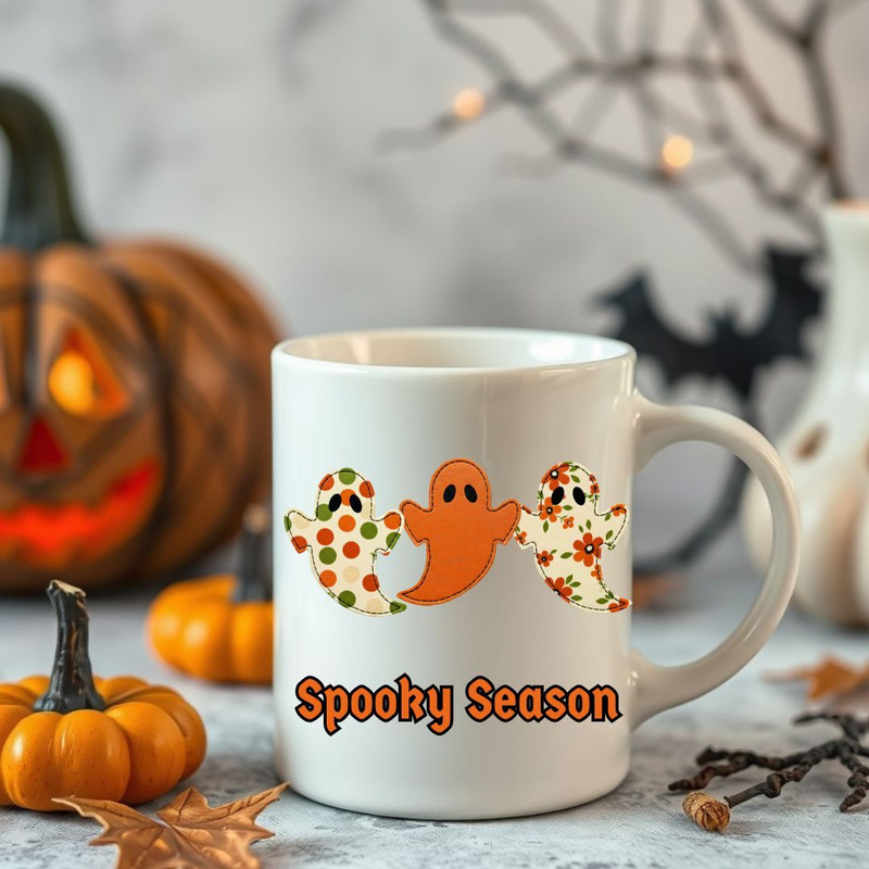 Fabric Ghosts PNG Clipart Bundle 30 Cute Spooky Halloween Fabric Texture Embroidery Ghosts TShirts 14