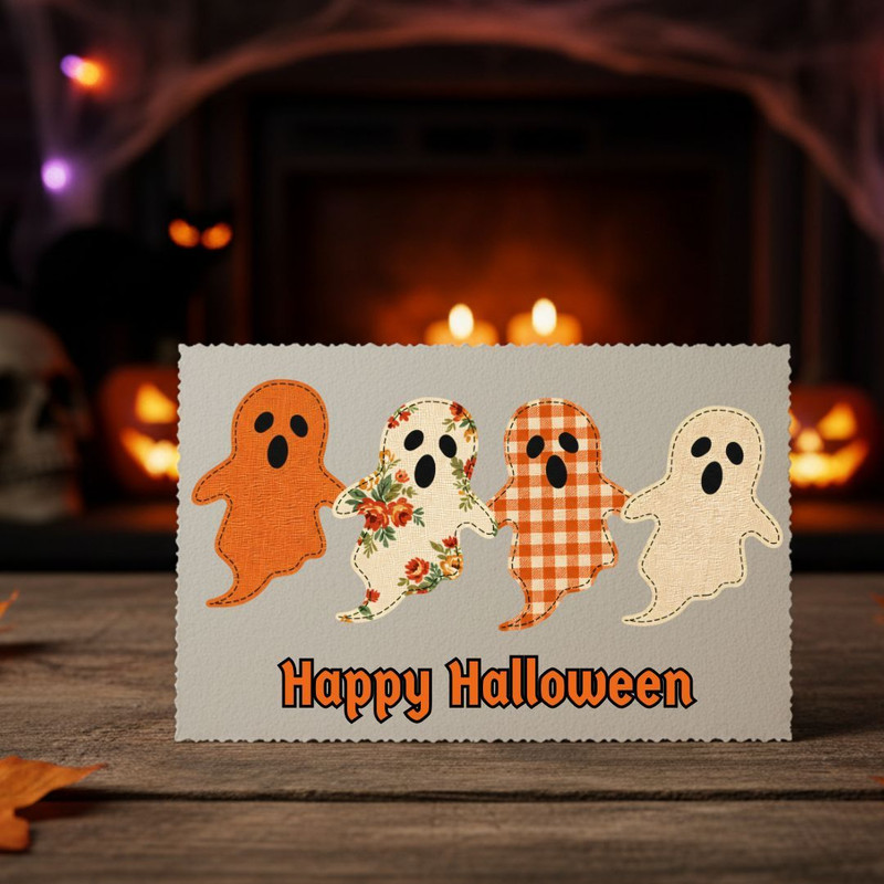 Fabric Ghosts PNG Clipart Bundle 30 Cute Spooky Halloween Fabric Texture Embroidery Ghosts TShirts 1
