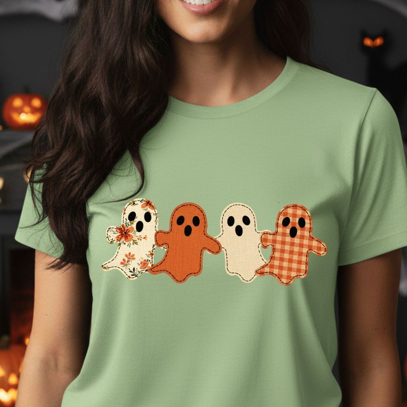Fabric Ghosts PNG Clipart Bundle 30 Cute Spooky Halloween Fabric Texture Embroidery Ghosts TShirts 16
