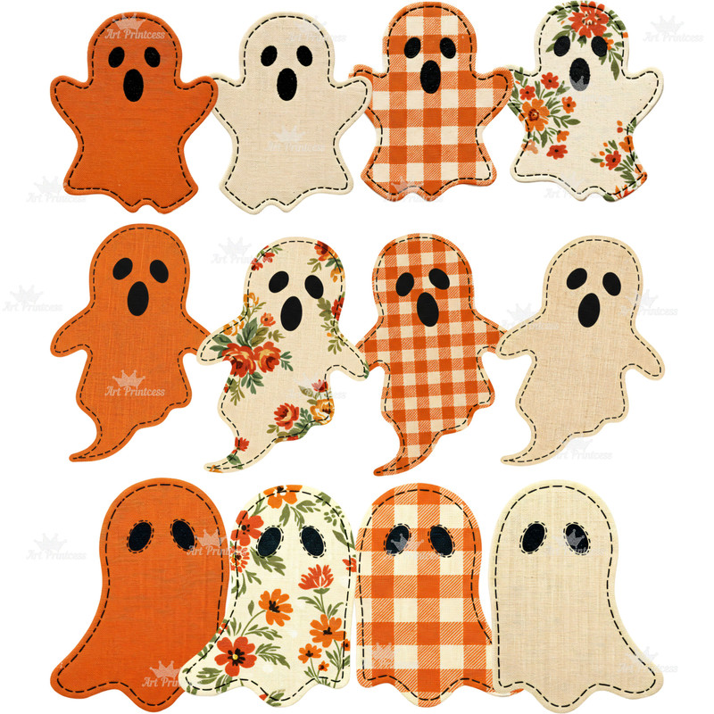 Fabric Ghosts PNG Clipart Bundle 30 Cute Spooky Halloween Fabric Texture Printable Ghosts TShirts M 10
