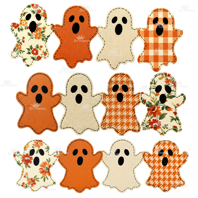 Fabric Ghosts PNG Clipart Bundle 30 Cute Spooky Halloween Fabric Texture Printable Ghosts TShirts M 14