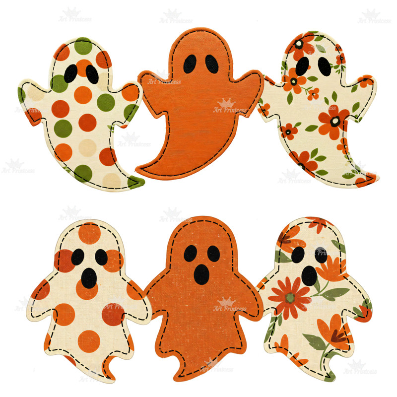 Fabric Ghosts PNG Clipart Bundle 30 Cute Spooky Halloween Fabric Texture Printable Ghosts TShirts M 15