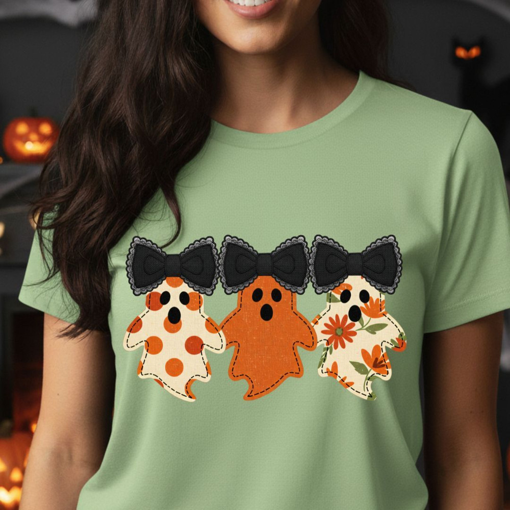 Coquette Ghost PNG Bundle Fabric Halloween Clipart Cute Spooky Printable Bow Ghost Shirt Digital De 4