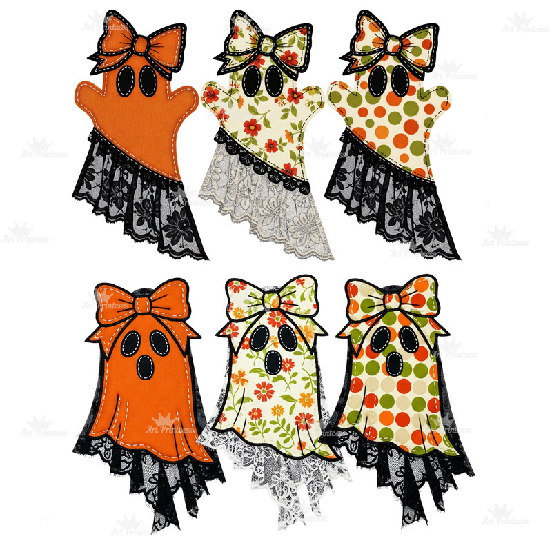 Coquette Ghost PNG Bundle Fabric Halloween Clipart Cute Spooky Printable Bow Ghost Shirt Digital De 6