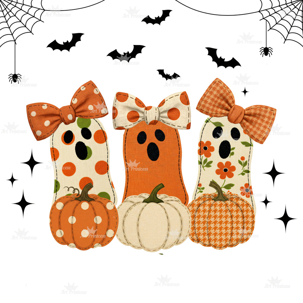 Coquette Ghost PNG Bundle Fabric Halloween Clipart Cute Spooky Printable Bow Ghost Shirt Digital De 7