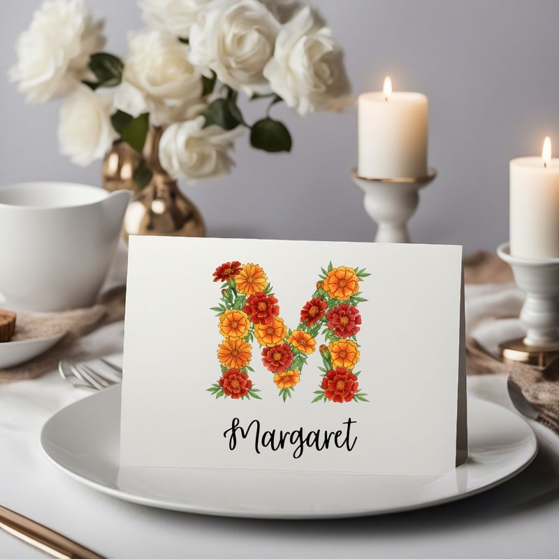 Watercolor Marigold Alphabet PNG Clipart October Birth Flower Floral Letters Floral Monogram Sublim 8
