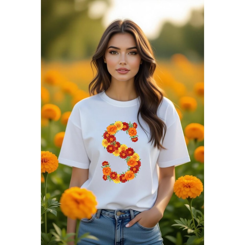 Watercolor Marigold Alphabet PNG Clipart October Birth Flower Floral Letters Floral Monogram Sublim 2