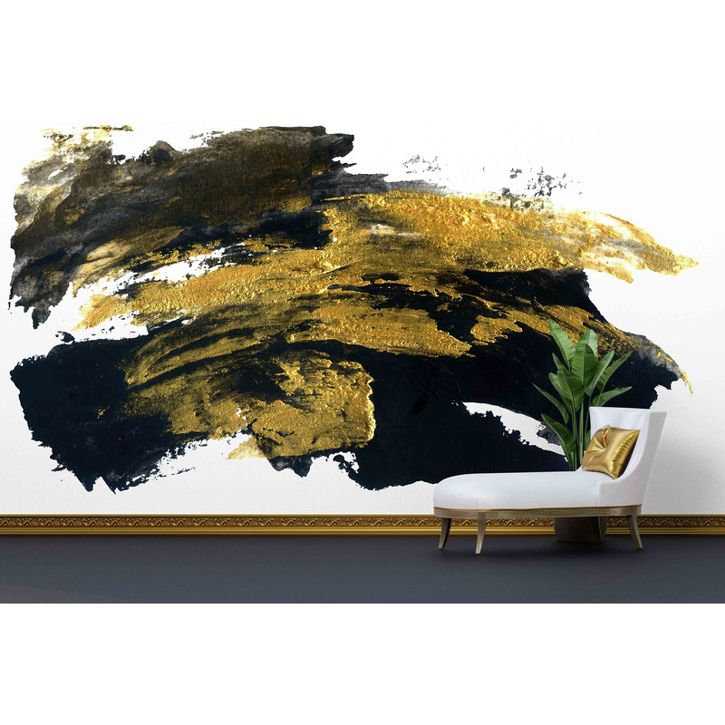 3d Wall Paper,Paper Wall ArtBlack And Gold Brush Effect,Black Wall Paper,Modern Wall Paper,Modern Wall Poster,.jpg
