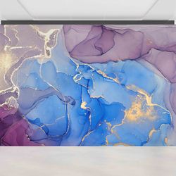 3d wall paper,wall paper peel and stick,custom wall paper,purple and blue marble wall art,shimmery wall mural,