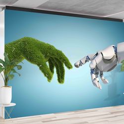 abstract michelangelo wall print,wall paper peel and stick,3d wall paper,bright wall paper,creation of adam mural,