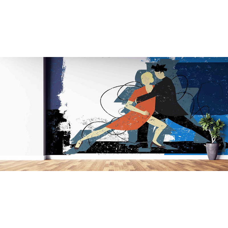 3d Wall Paper,Modern Wallpaper,Couple Doing Tango,Paper Wall ArtWall Paper Peel and Stick,Dancing Couple Wall Print,.jpg