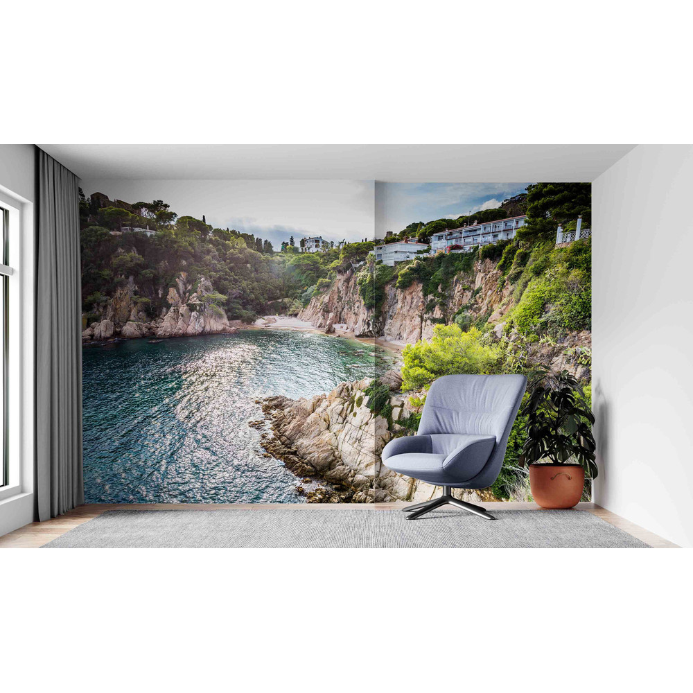 3d Wall Paper,Paper Wall ArtNature Wall Print,Bright Wall Paper,Costa Brava Mural,Spain Wallpaper,Landscape Wall Art,.jpg