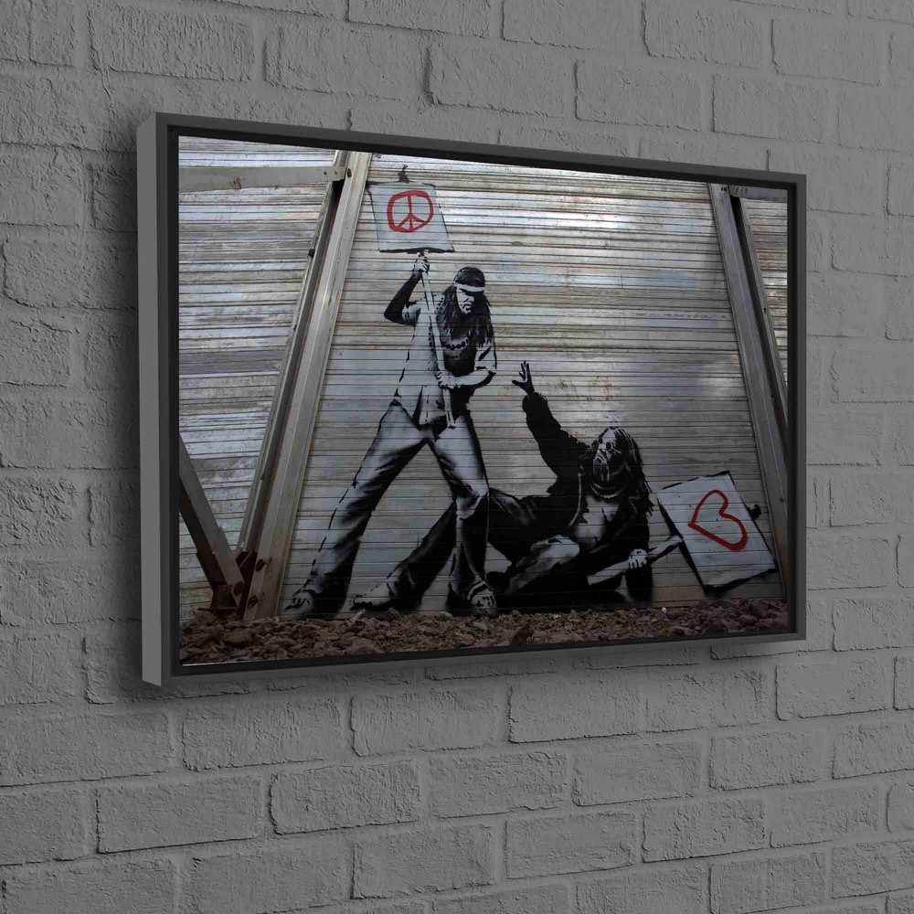 Peace vs Love, Graffiti Poster, Banksy Street Wall Decor, Banksy Graffiti Poster, Banksy Poster, Bansky Peace Printed,.jpg