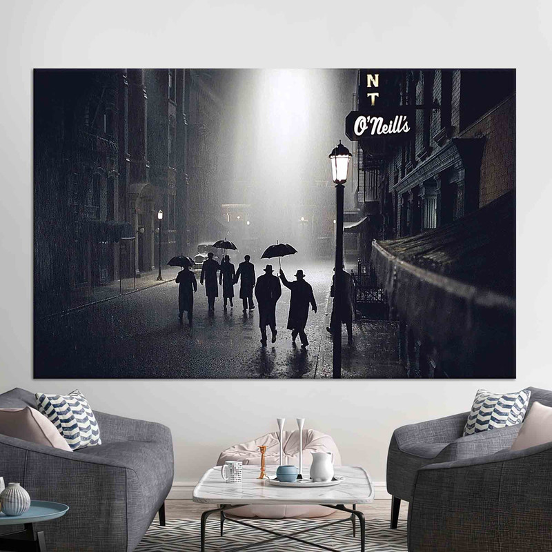 Painting on Canvas, Canvas Art, Modern Wall Art, Movie Poster, Road To Perdition Movie, Personalized Gifts, Cityscape Wall Art,.jpg