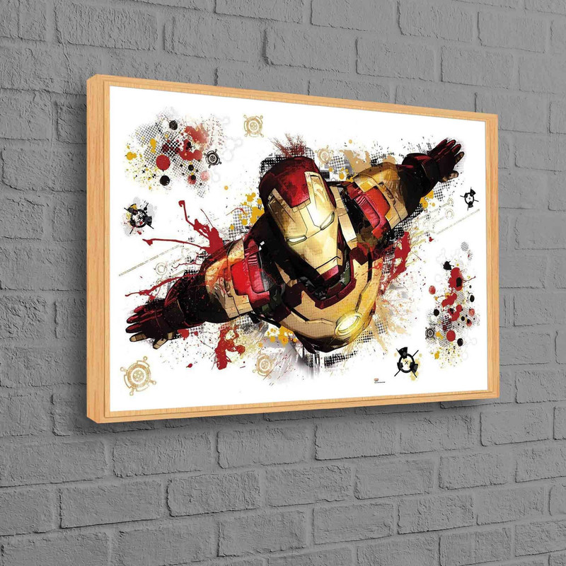 Iron Man Painting, Kids Room Canvas Art, Children Printed, Marvel Wall Decor, Cartoon Printed, Kids Wall Art, Iron Man Wall Art,.jpg