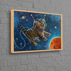 nursery cat art, animal wall art, nursery space artwork, cartoon art, abstract cat wall art, cute cat wall decor, astron