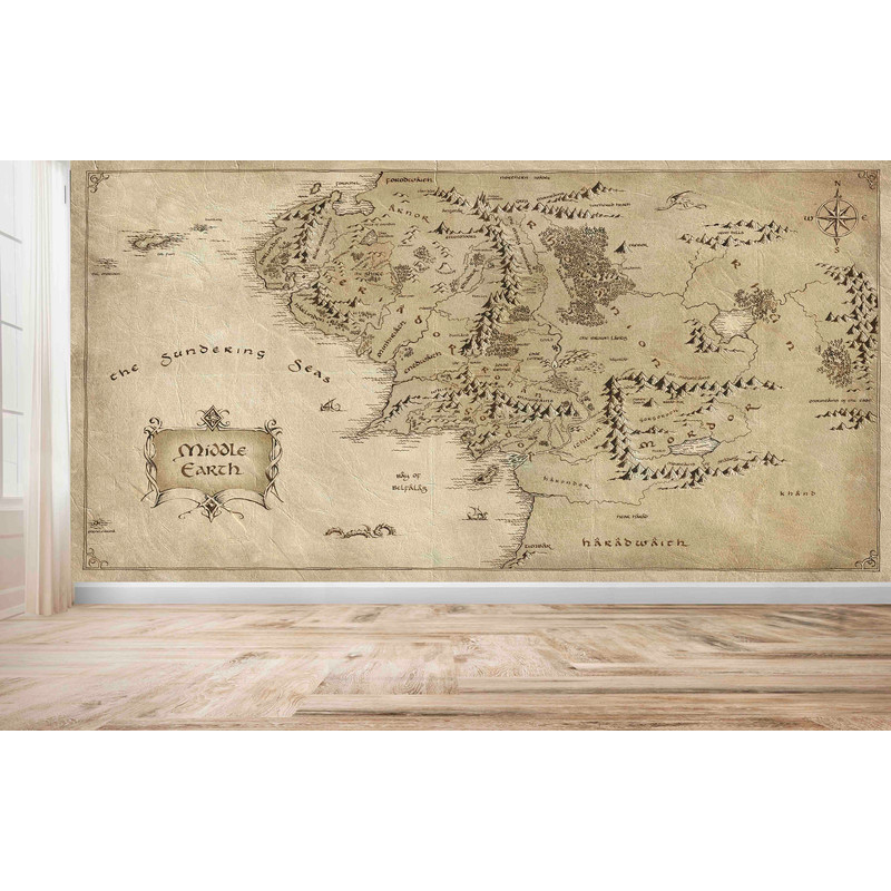 Lord Of The Rings Movie Map Wall Poster, Middle Earth Antique Map Wall Print, Map Paper Craft, Middle Earth Wall Decals, 3D Wall Art,.jpg