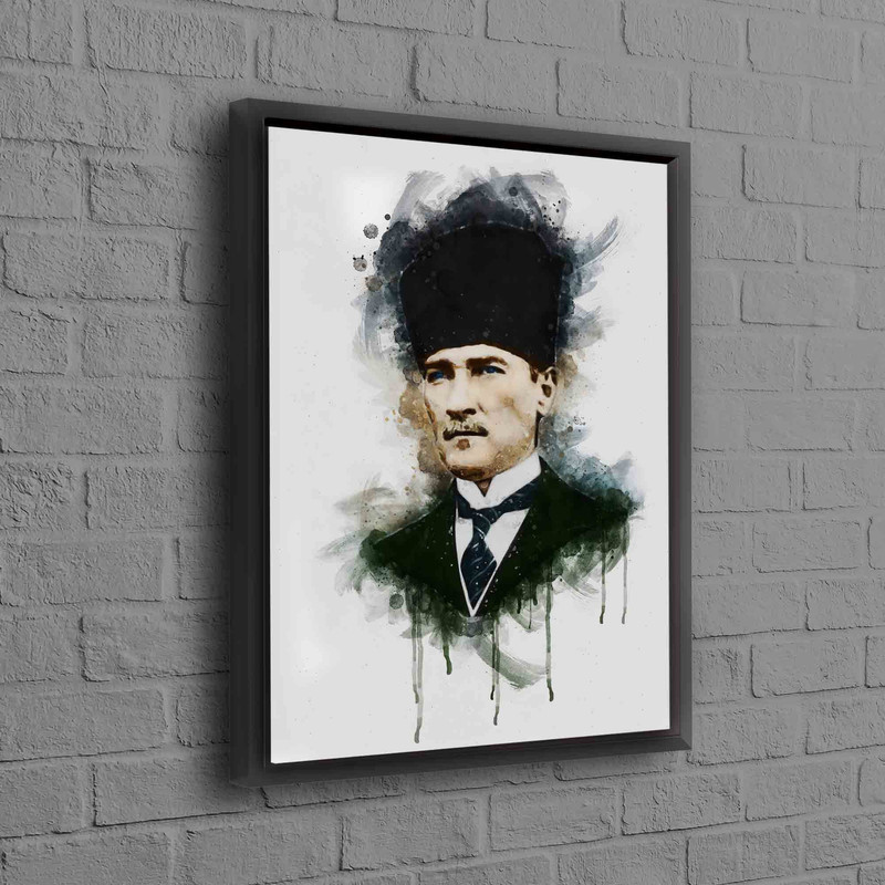 Mustafa Kemal Atatürk Wall Art, Ataturk Painting, Atatürk Artwork, Watercolor Canvas, Office Poster, Motivation Canvas, Turkish Canvas,.jpg