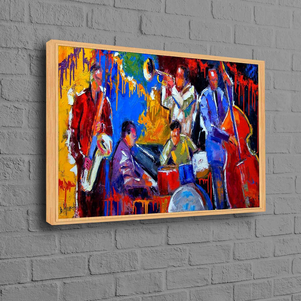 Jazz Music Painting, Musical Instruments Canvas, Oil Painting Print, Music Room Decor, Abstract Music Poster, Jazz Musicians, Saxophone,.jpg