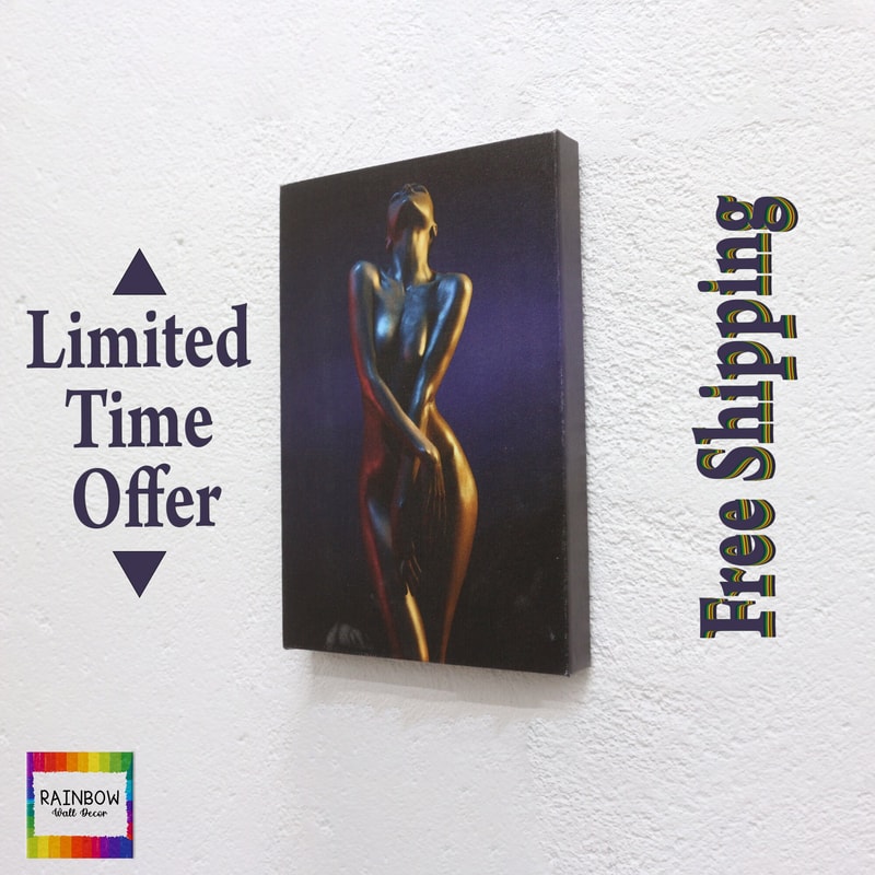 Naked Woman Canvas, Sexy Woman Table, Sensual Photo Canvas, Sexy Girl Wall Art, Nude Woman Canvas, Gold Woman Art, Mature, 8x12-20x30cm.jpg