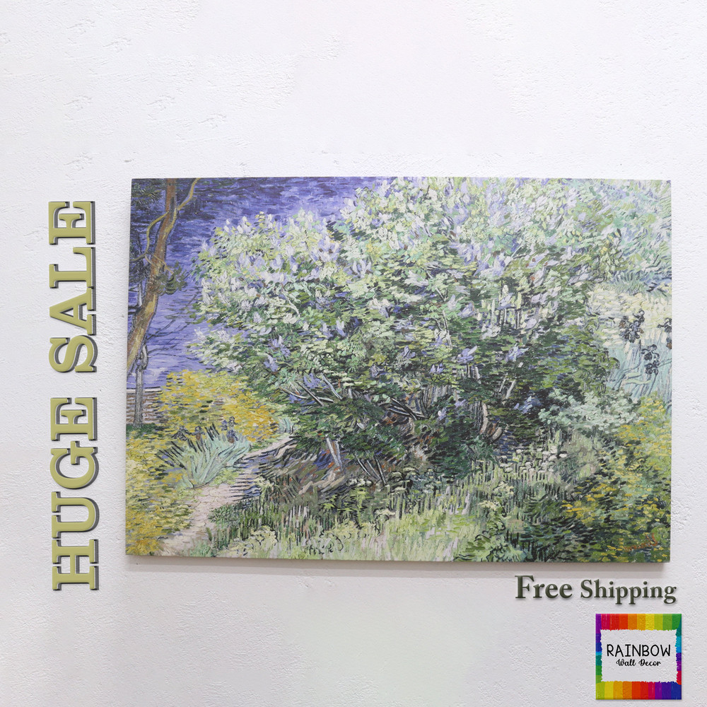 Lilac Brush Canvas, Artwork Canvas, Van Gogh Canvas, Tree Wall Art, Nature Landscape, Gift For Him, Van Gogh Tree Canvas, 28x40-70x100cm.jpg