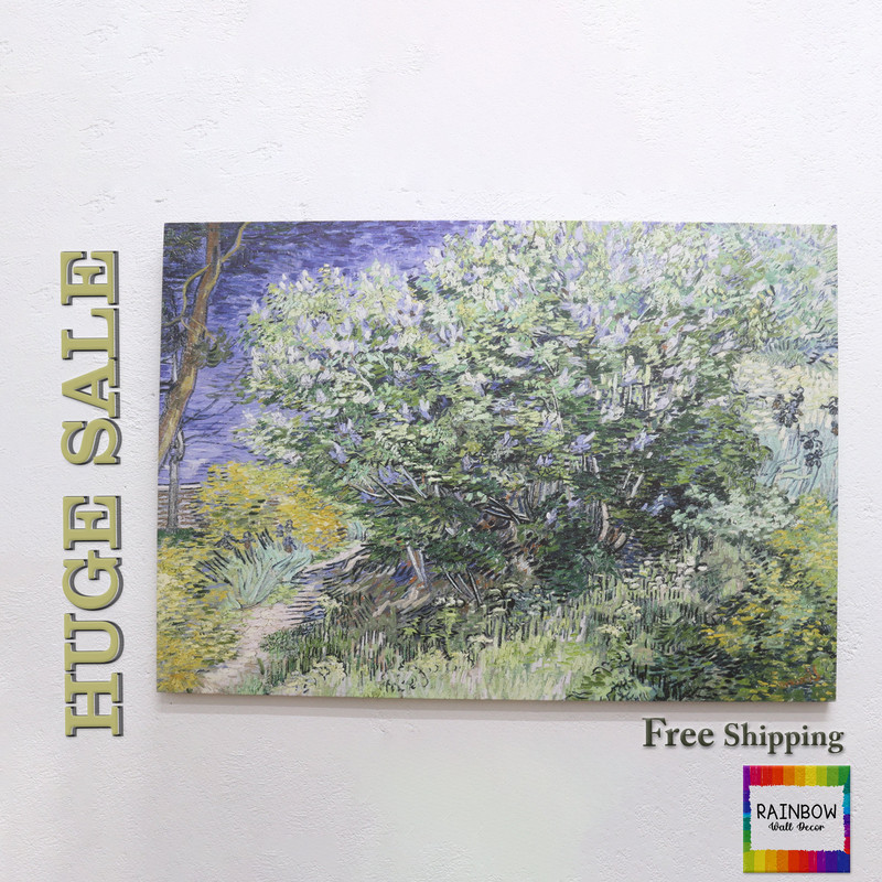 Lilac Brush Canvas, Artwork Canvas, Van Gogh Canvas, Tree Wall Art, Nature Landscape, Gift For Him, Van Gogh Tree Canvas, 28x40-70x100cm.jpg