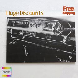 old car canvas, antique car table, antique cadillac art, classic cadillac canvas, gift for the home, 3d classic car canv