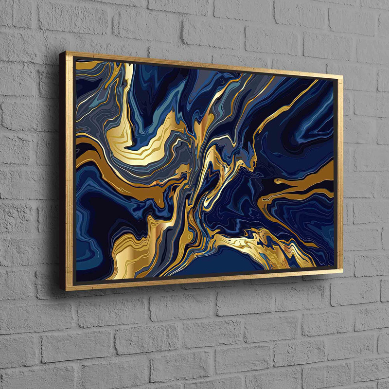 Modern Marble Canvas, Navy Blue Marble Art, Abstract Marble Wall Art, Shimmery Print, Contemporary Canvas, Marble Canvas, Blue And Gold Art.jpg