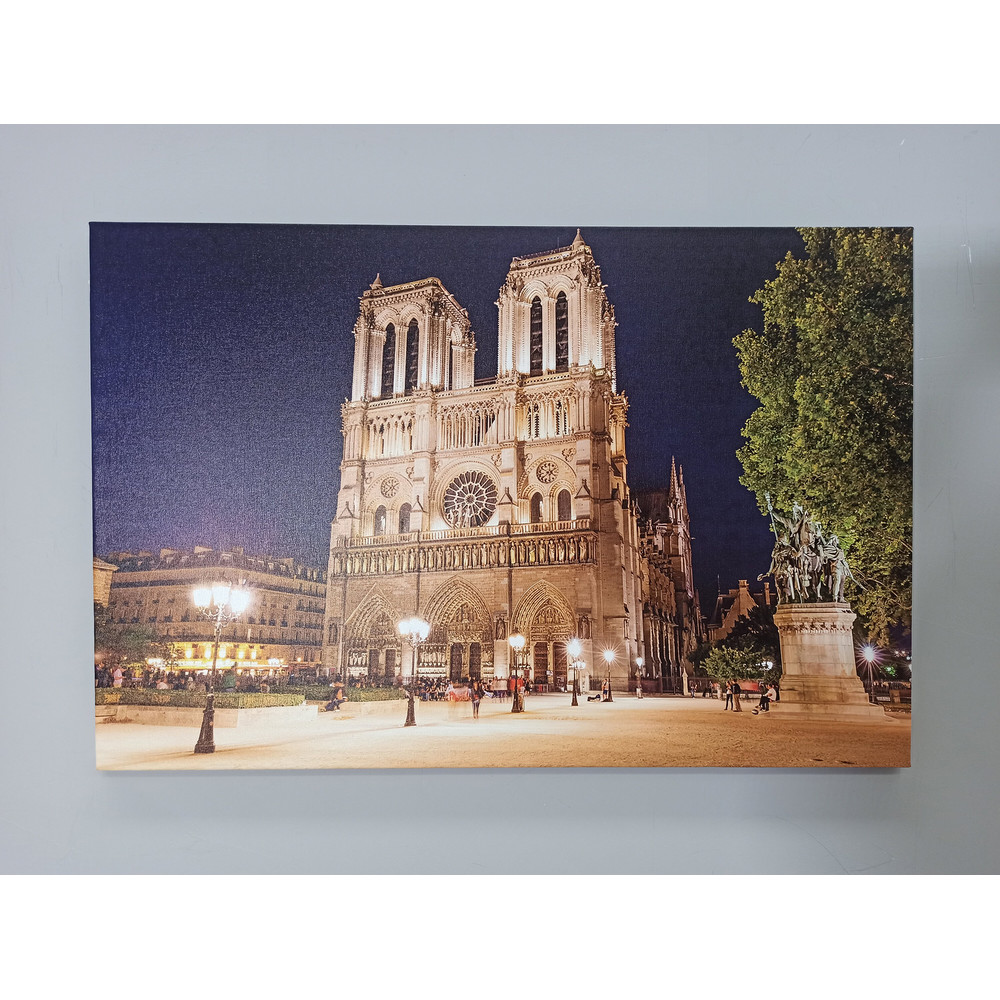 Notre Dame Wall Art, Night Landscape Canvas, Cathedral Wall Art, Landscape Wall Art, France Art Canvas, City Wall Decor, Cityscape Printed,.jpg