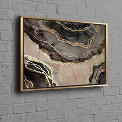 modern canvas, gray marble printed, marble wall art, abstract art canvas, brown and gold marble poster, brown marble wal