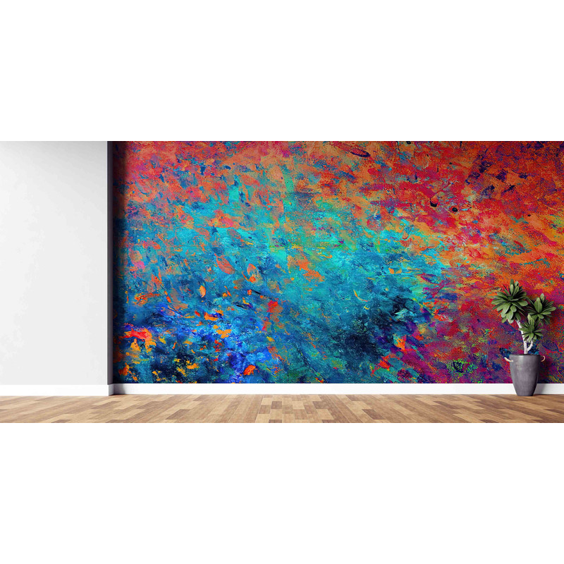 Modern Wall Art, Abstract Colorful Wall Painting, Blue Wall Mural, Orange Wall Painting, Abstract Wall Painting, Contemporary Wall Painting,.jpg