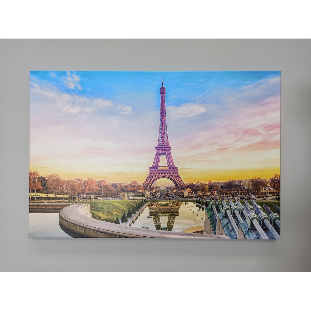 Paris Travel Poster, Sunset Art Canvas, Cityscape Paris, Landscape Canvas Art, Eiffel Tower Photo Printed, Landmark Wall Art, France Canvas,.jpg