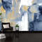 3D Wall Mural, Removable Wallpaper, Wallpaper By The Yard, Housewarming Gift, Blue And Gold Painting Wall Mural, Navy Blue Wallpaper,.jpg