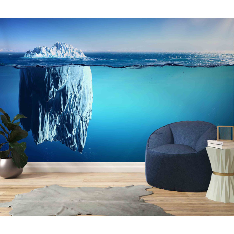 Berg Wall Painting, 3D Wall Paper, Ocean Landscape Wall Paper, 3D Wall Decor, Blue Wall Paper, Landscape Wall Print, Wallpaper Border,.jpg