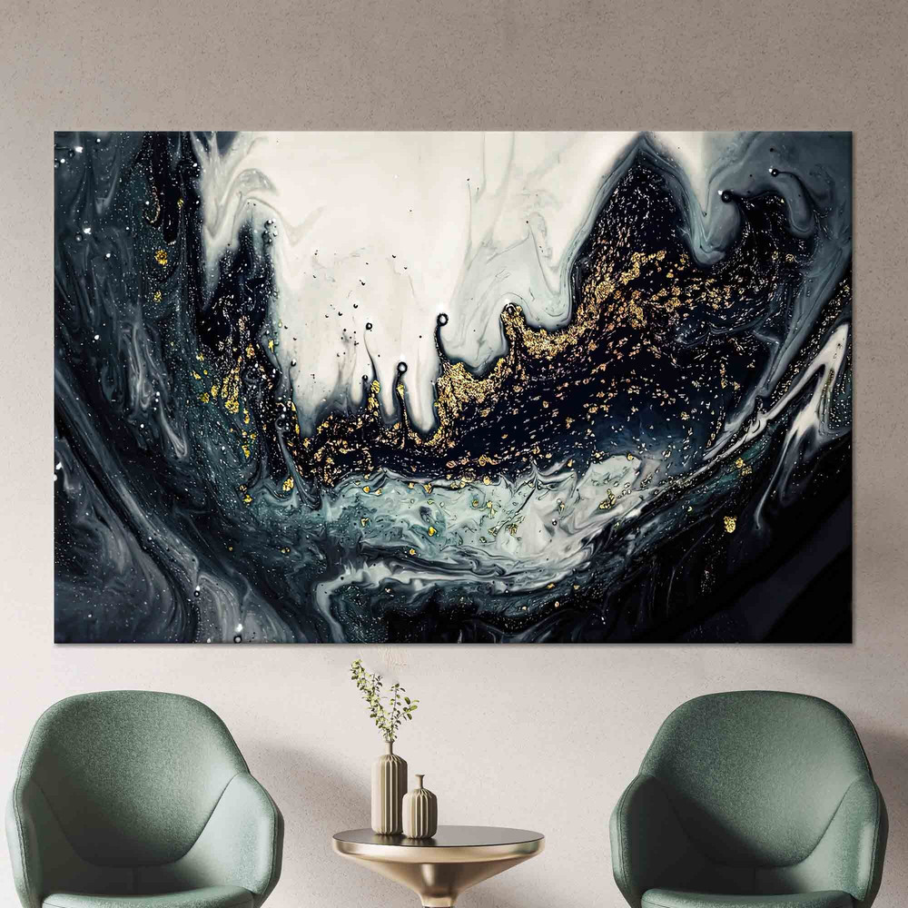 Black And Gold Marble Wall Art, Luxury Marble Wall Decor, Abstract Wall Decor, Canvas Wall Art, Living Room Decor, Tempered Glass Art,.jpg