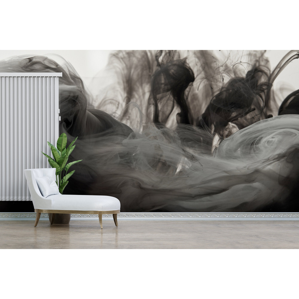 3D Wall Paper, Decals For Walls, Black Paper Wall Art, Gift For The Home, Smoke Wall Mural, Gray Mural, Modern Wall Art, 3D Papercraft,.jpg