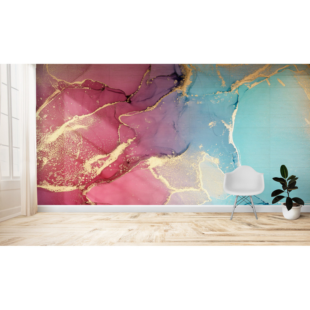 3D Papercraft, Contact Paper, Wallpaper Patent, Gift For Him, Pink And Blue Marble Digital Paper, Gold Marble Mural, Modern Wall Decals,.jpg