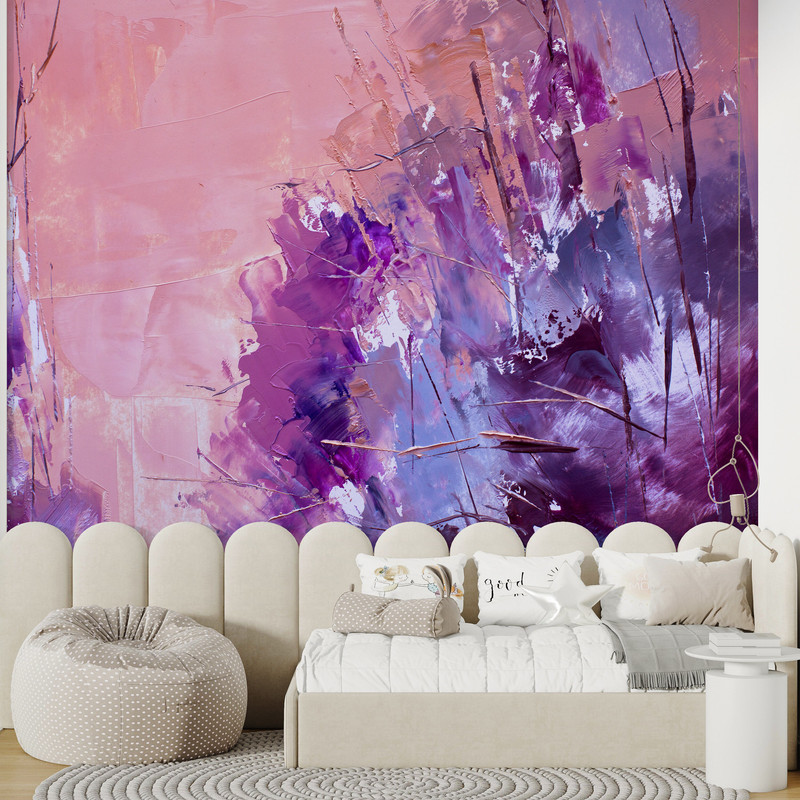 Accent Wall, Wall Covering, Paper Wall Art, Gift Wallpaper, Pink And Purple Wall Paper, Pink Wallpaper, Modern Wall Stickers, Home Decor,.jpg