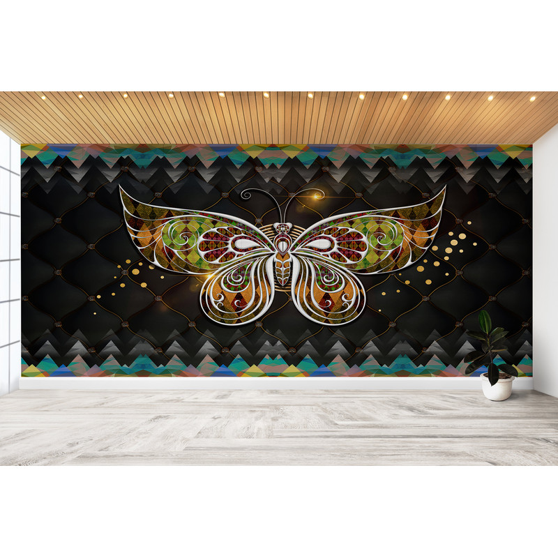 Animal Wall Print, Decor For Wall, Butterfly  Wall Decor, Modern Paper Craft, Colorful Wall Mural, 3D Paper Wall Art, Colorful Wallpaper,.jpg