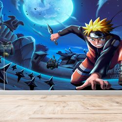 Anime Wall Mural, Self Adhesive Paper, Japanese Wallpaper, Modern Wall Paper, Boy Room Wallpaper, 3D Origami Wall Paper,