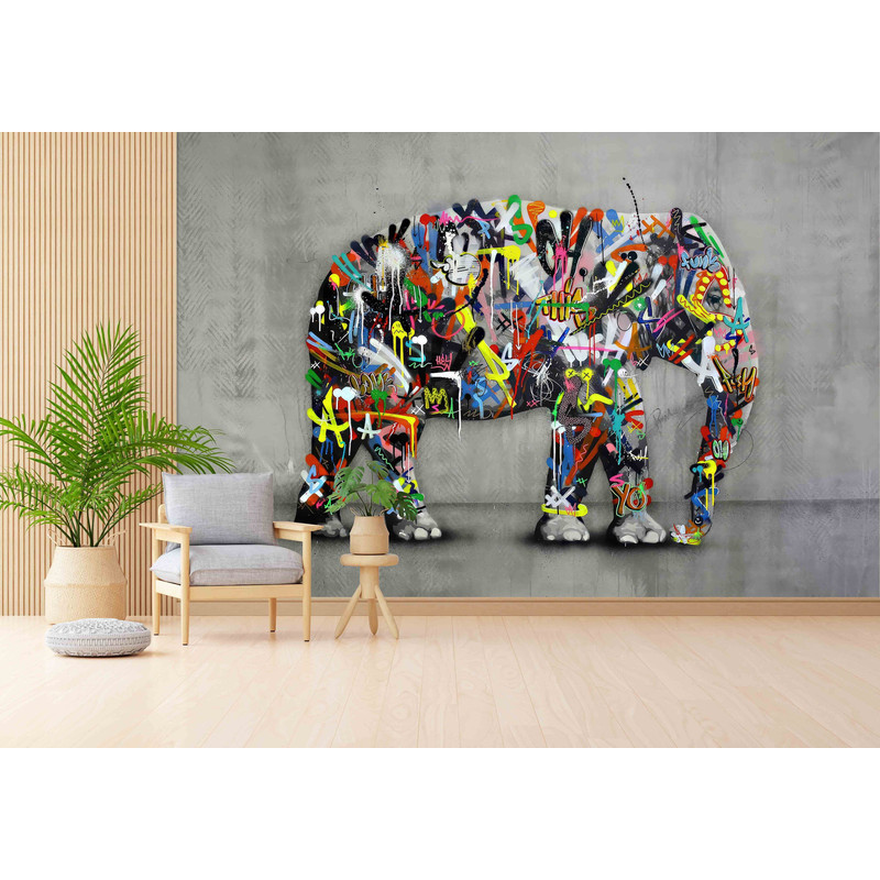 Banksy Elephant Wall Art, Banksy Graffiti Wall Art, Painting Paper Craft, Elephant Graffiti Wall Paper, Paper Crafts, Colorful Wallpaper,.jpg