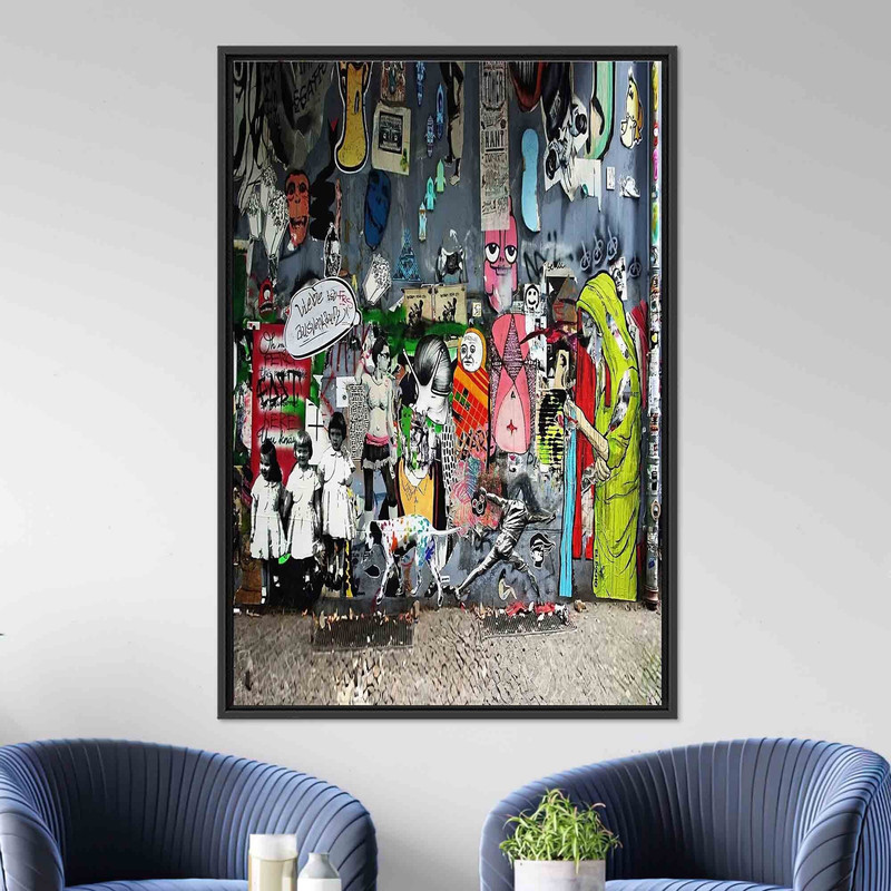 Banksy Graffiti 3D Canvas, Colorful Art Canvas, Glass Art Art, Banksy Graffiti Art, Colorful Glass Printing, Banksy Wall Art, Wall Decor,.jpg