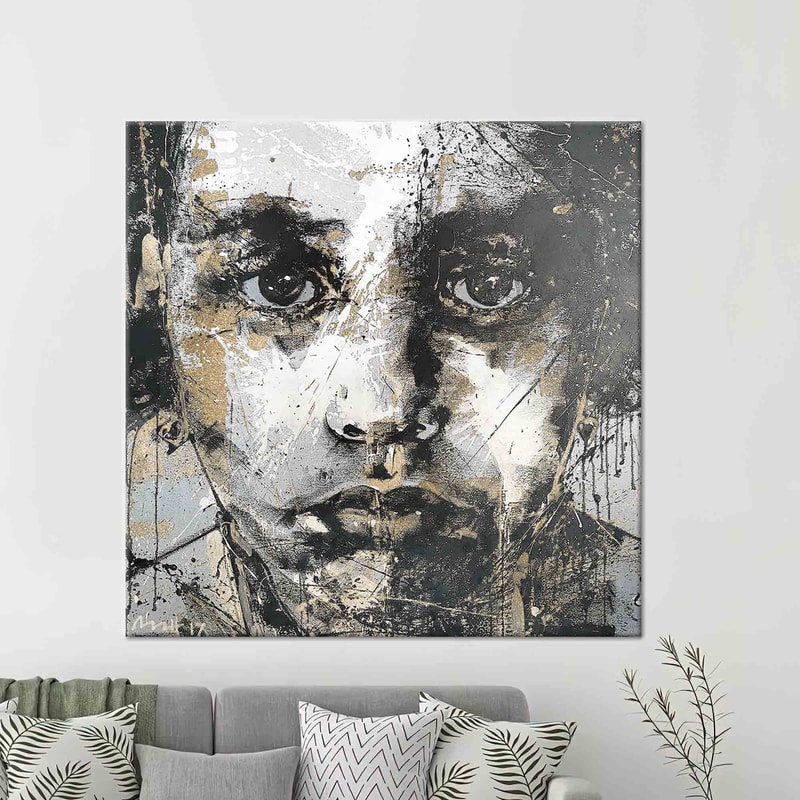 Abstract Face Wall Art, Modern Artwork, Abstract Portrait Art, Tempered Glass, Canvas Art, Framed Wall Art, 3D Wall Art, Large Wall Decor,.jpg