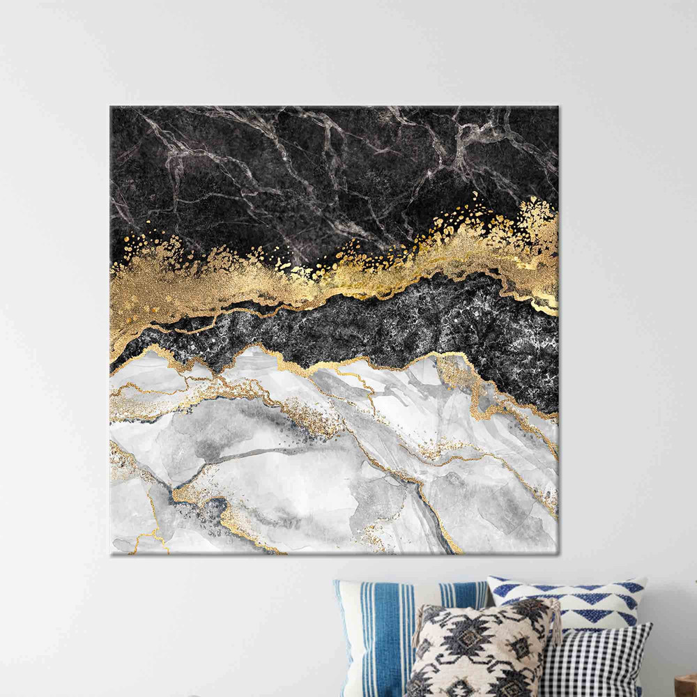 Black And Gold Marble Art, Marble Wall Decor, Shimmery Wall Art, Abstract Wall Art, 3D Wall Art, Glass Art, Framed Canvas, Large Wall Art,.jpg