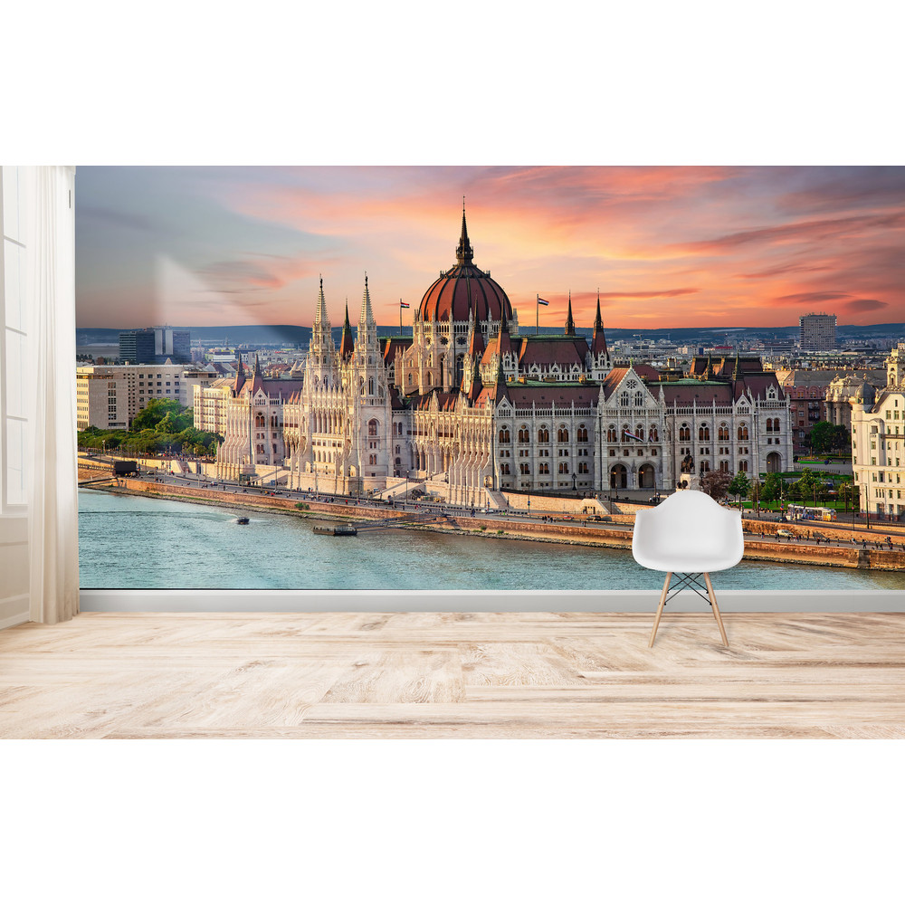3D Wall Art, 3D Wall Mural, Accent Wall, Gift For Him, Hungarian Parliament Building Paper Craft, City Landscape Wall Art, Office Wallpaper.jpg