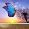 3D Wall Decor, Sunset Mural, Animal Wall Poster, Wall Deco, Paper Crafts, Morpho Butterfly and Dandelion Wall Mural, Living Room Wallpaper,.jpg