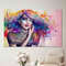 Abstract Girl Wall Art, Woman Artwork, Colorful Wall Decor, 3D Wall Art, Personalized Gift, Canvas Art, Tempered Glass, Girl Room Wall Art,.jpg