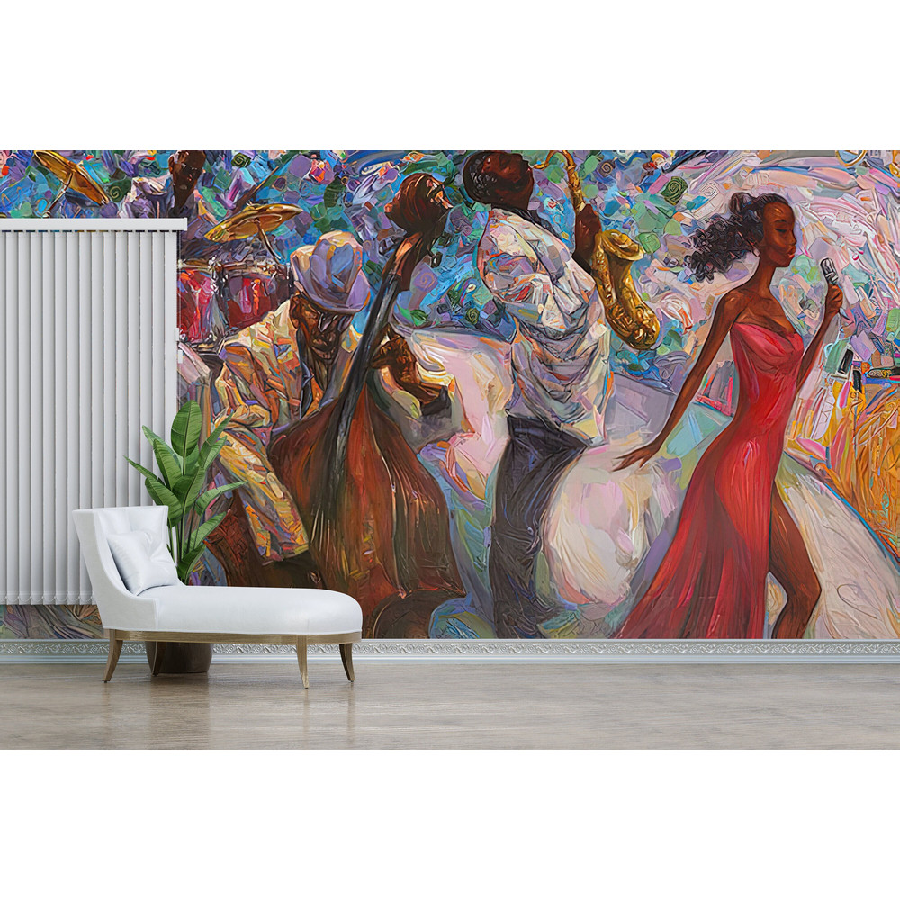 African Wall Poster, 3D Wall Decor, Jazz Paper Craft, African Jazz Music Wall Paper, Jazz Singer Wall Art, Wallpaper Patent, Jazz Wall Art,.jpg