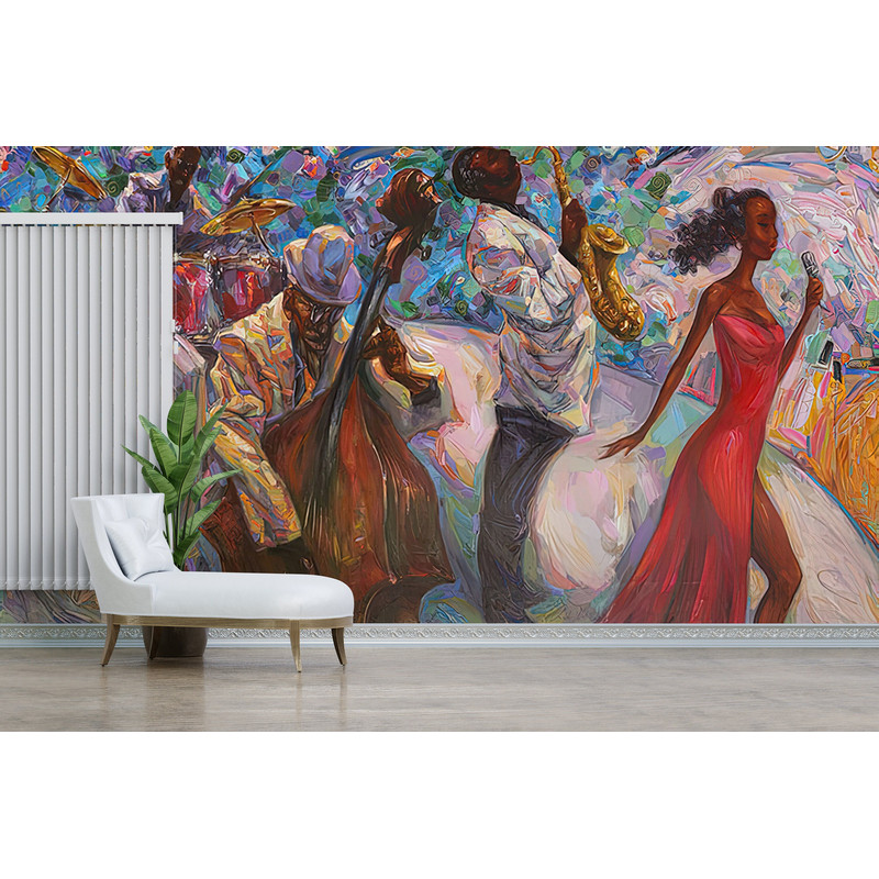 African Wall Poster, 3D Wall Decor, Jazz Paper Craft, African Jazz Music Wall Paper, Jazz Singer Wall Art, Wallpaper Patent, Jazz Wall Art,.jpg